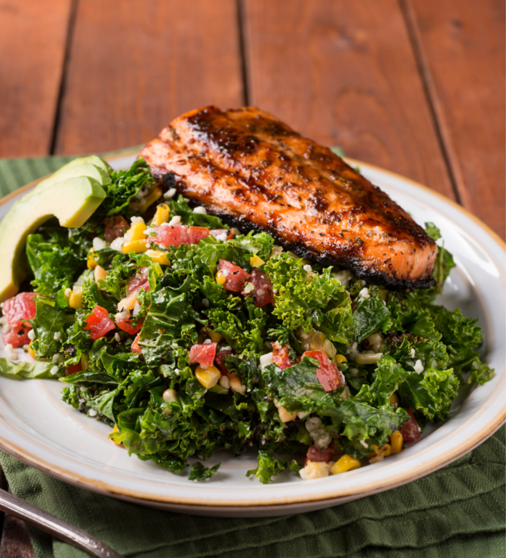 Seared Garlic Butter Salmon w/ Sautéed Kale